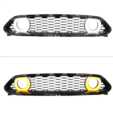 2021-2023 Ford Mustang Mach 1 Car Front Grille Black W/ LED Lamp ABS