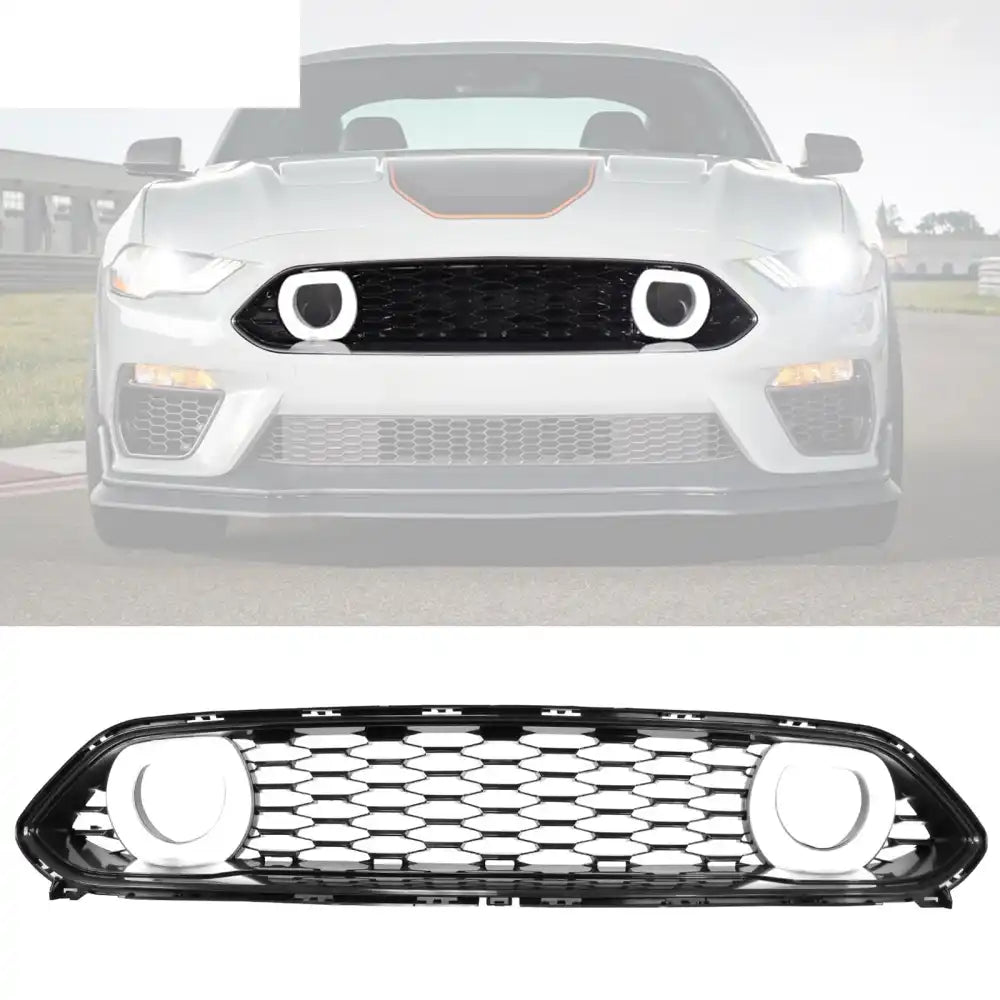 2021-2023 Ford Mustang Mach 1 Car Front Grille Black W/ LED Lamp ABS