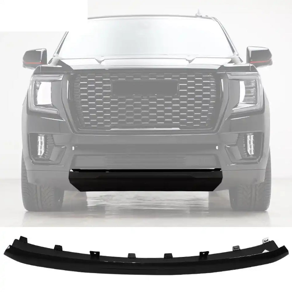 2021-2023 GMC Yukon Front Bumper Impact Bar Skid Plate Gloss Black Gloss Black