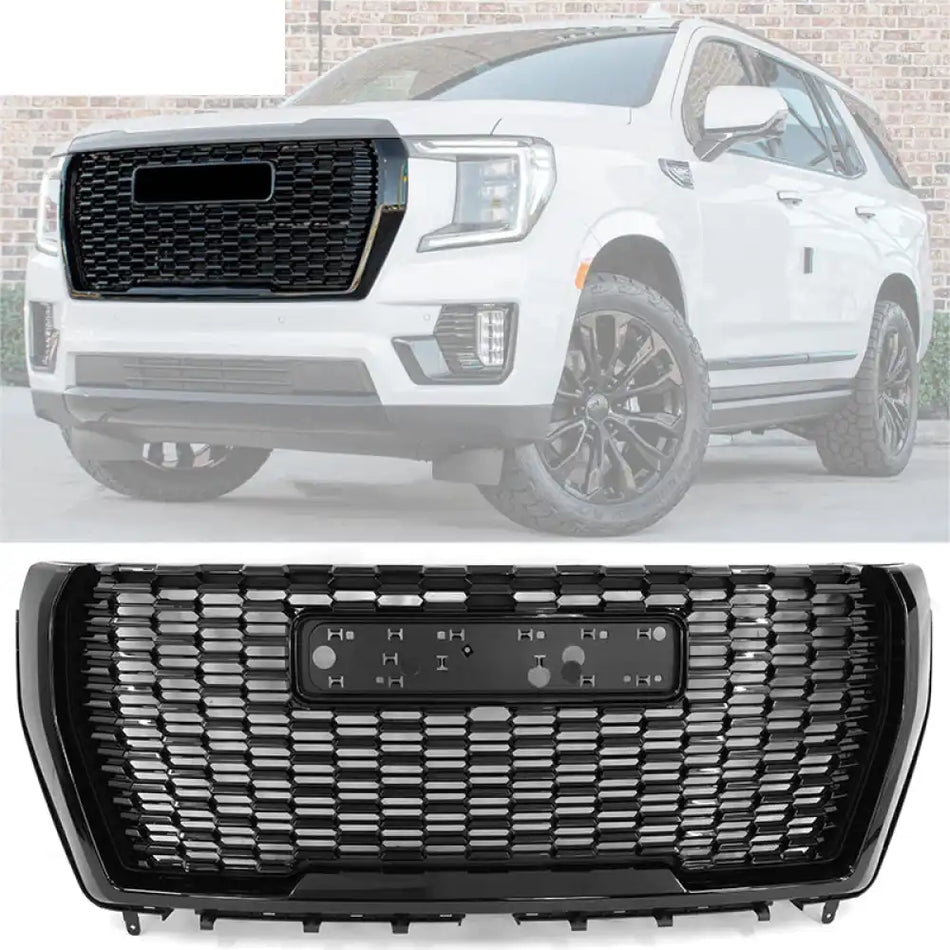 2021-2023 GMC Yukon XL Grille Denali Style Gloss Black Bumper Grille