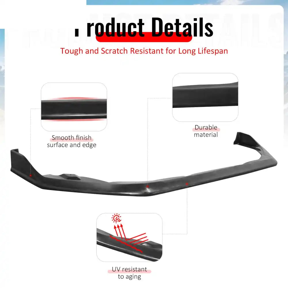 2021-2023 Subaru Crosstrek IKON CS Style Unpainted Front Bumper Lip PU Unpainted Black