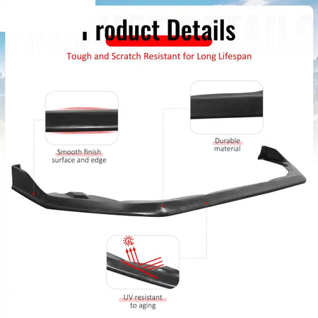 2021-2023 Subaru Crosstrek IKON CS Style Unpainted Front Bumper Lip PU Unpainted Black