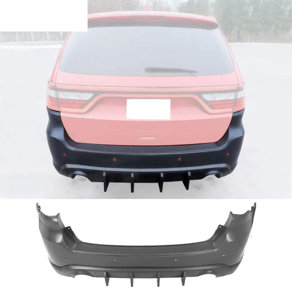 2021-2025 Dodge Durango Hellcat Style Front Rear Bumper W/V1 Diffuser Front Bumper Cover, Rear Bumper Cover, Side