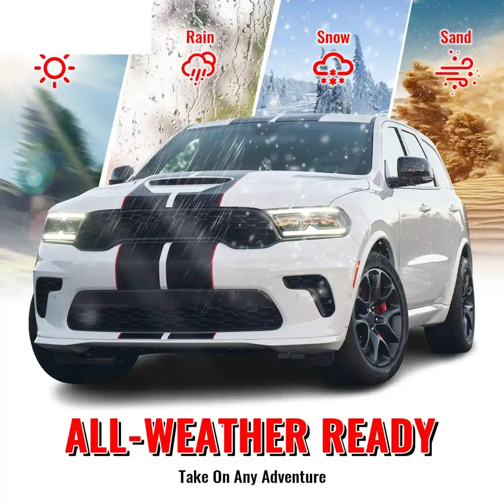 2021-2025 Dodge Durango Hellcat Style Front Rear Bumper W/V2 Diffuser Front Bumper Cover, Rear Bumper Cover, Side