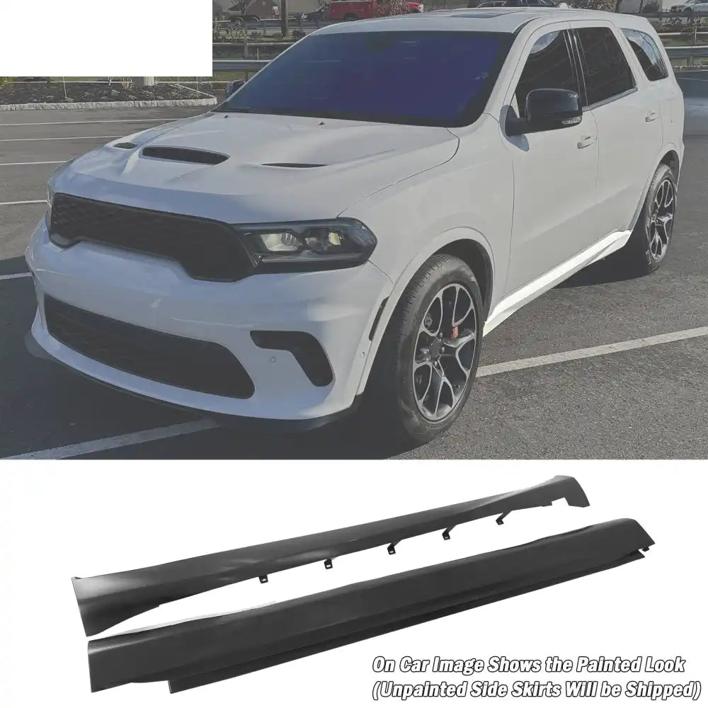 2021-2025 Dodge Durango Hellcat Style Front Rear Bumper W/V2 Diffuser Front Bumper Cover, Rear Bumper Cover, Side