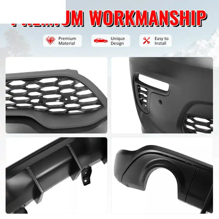 2021-2025 Dodge Durango Hellcat Style Front Rear Bumper W/V2 Diffuser Front Bumper Cover, Rear Bumper Cover, Side