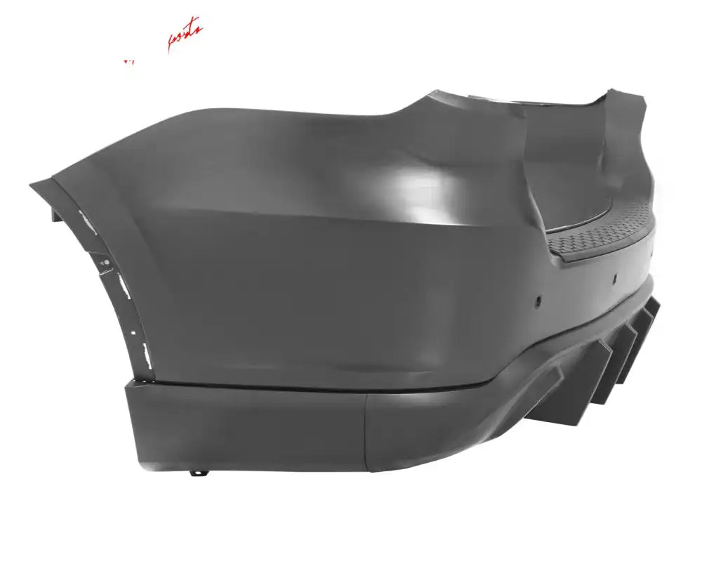 2021-2025 Dodge Durango Rear Bumper Cover W/ V1 Diffuser & Step Plate Rear Bumper Cover: Unpainted Black; Rear Bumper