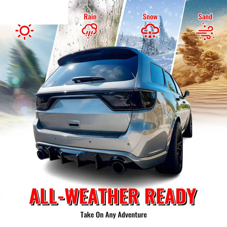 2021-2025 Dodge Durango Rear Bumper Cover W/ V2 Diffuser & Step Plate Rear Bumper Cover: Unpainted Black; Rear Bumper