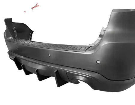 2021-2025 Dodge Durango Rear Bumper Cover W/ V2 Diffuser & Step Plate Rear Bumper Cover: Unpainted Black; Rear Bumper
