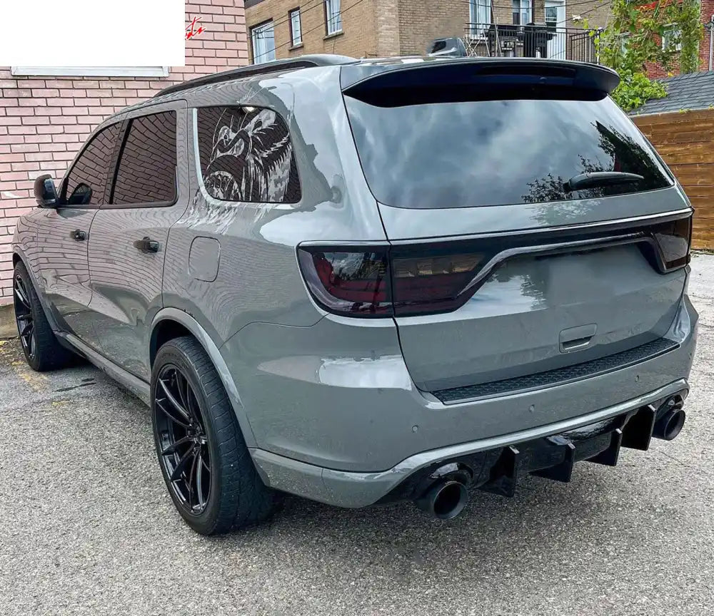 2021-2025 Dodge Durango Rear Bumper Cover W/ V2 Diffuser & Step Plate Rear Bumper Cover: Unpainted Black; Rear Bumper