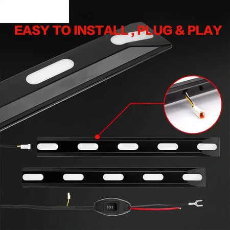 2021-2026 Ford Bronco 2/4 Door Front Bumper Grille Lights Black