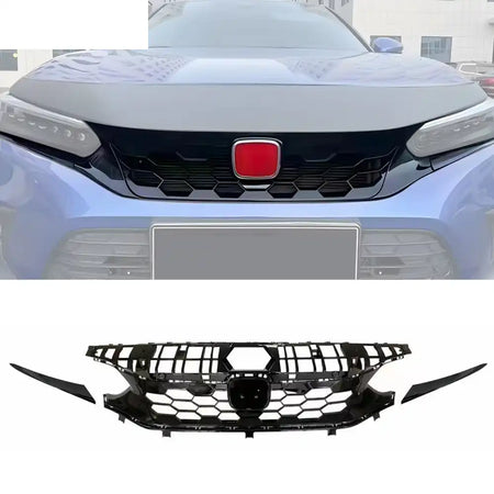 2022-2024 Civic Hatchback & SI OE Style Front Upper Grille Gloss Black