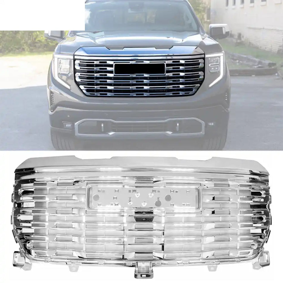 2022-2024 GMC Sierra 1500 Chrome Denali Style Front Hood Grille Grill