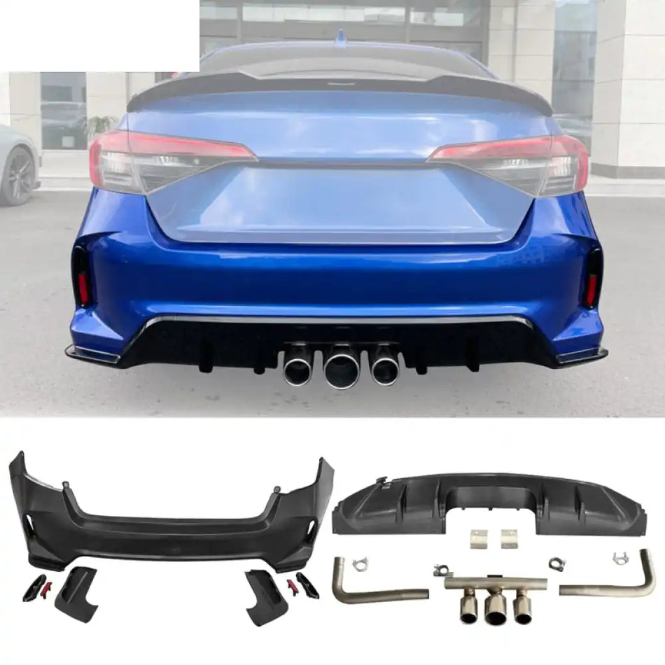 2022-2024 Honda Civic EX Touring Rear Bumper Cover Set + Exhaust Pipe