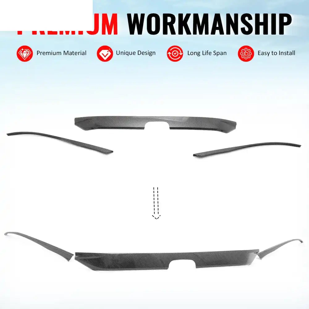 2022-2024 Honda Civic OE Carbon Fiber Print Bumper Grille Cover ABS Carbon Fiber Print