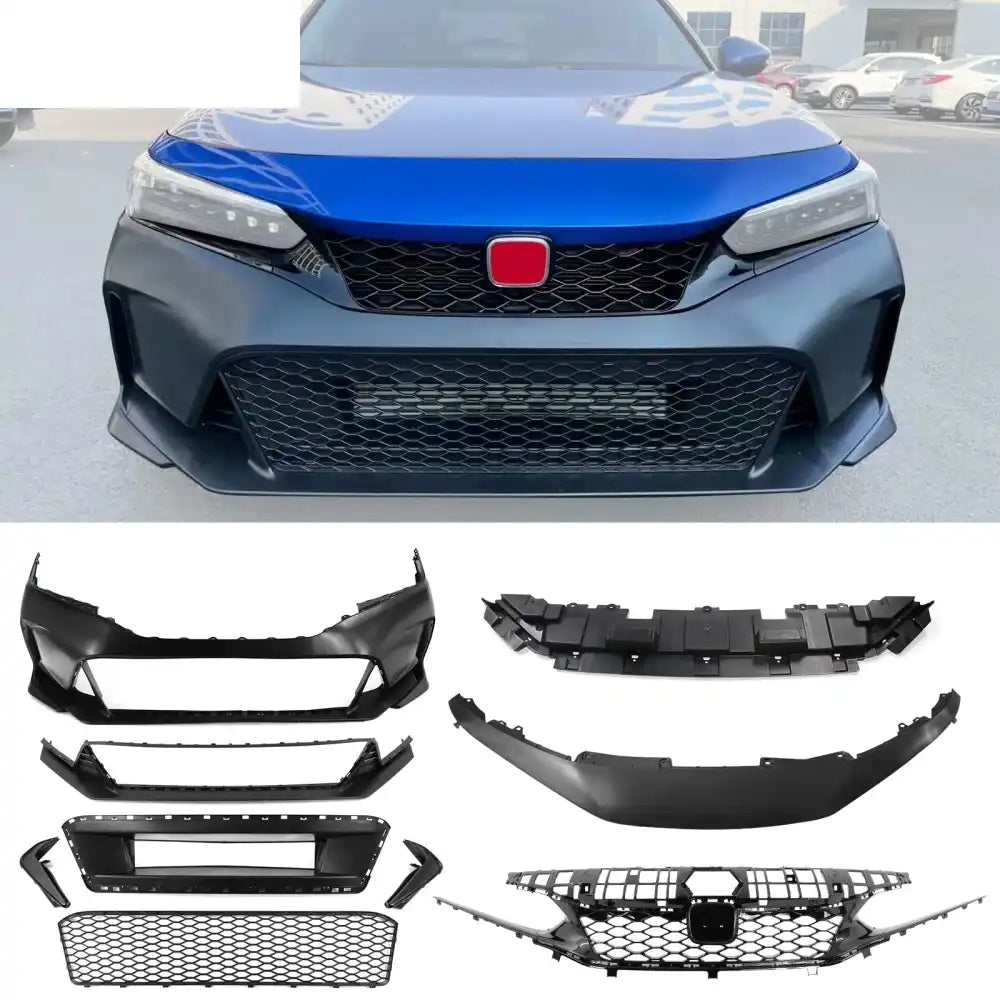 2022-2024 Honda Civic Sedan Front Bumper Cover&Upper Grill&Trim Type R Style