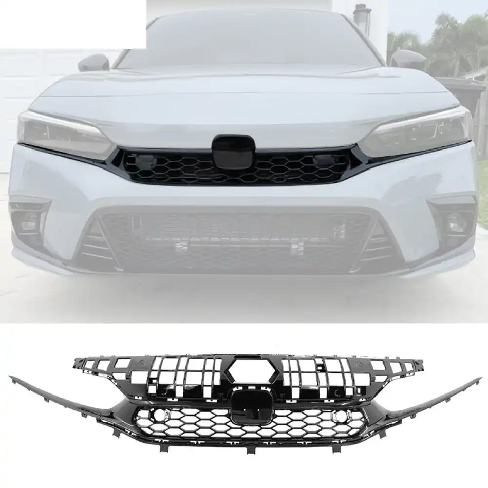 2022-2024 Honda Civic Sedan Grille Type R Style Car Grille Gloss Black Type R Style