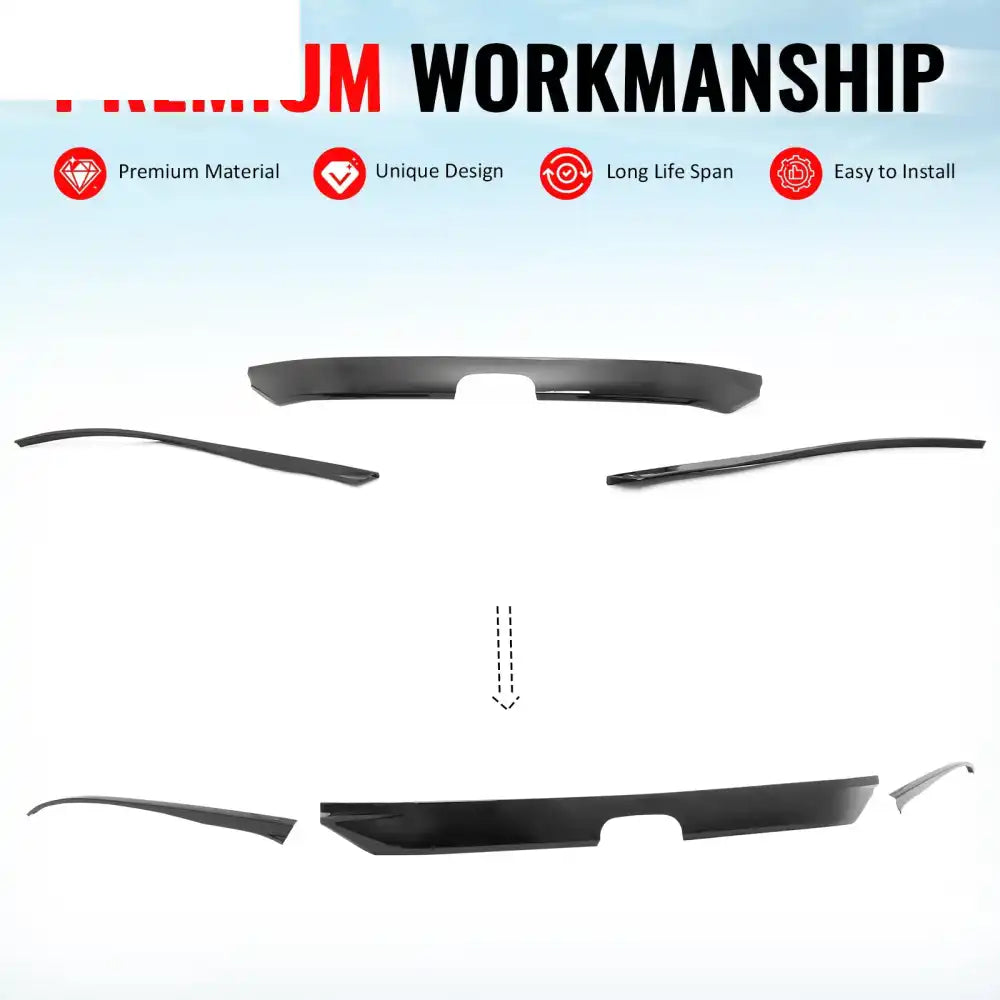 2022-2024 Honda Civic Sedan OE Gloss Black Bumper Grille Cover ABS Gloss Black