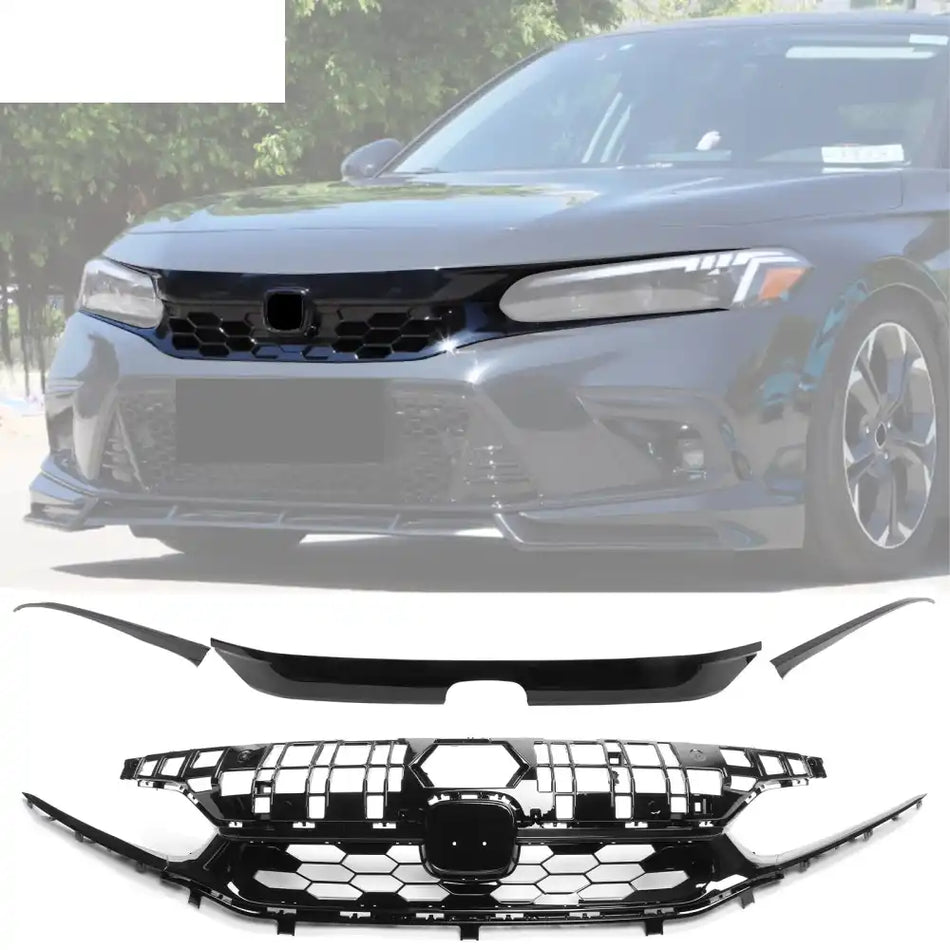 2022-2024 Honda Civic Sedan Si Gloss Black Front Bumper Grille ABS