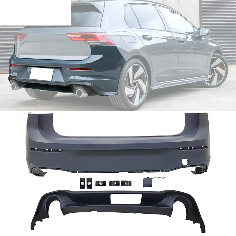 2022-2024 Volkswagen Golf MK8 GTI Style Rear Bumper Cover Conversion