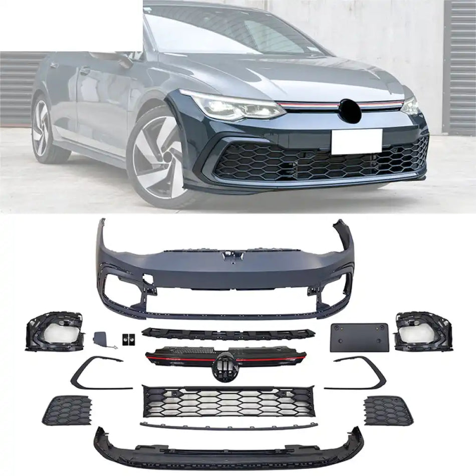 2022-2024 VW Golf GTI MK8 GTI Style Front Rear Bumper Cover Side Skirt