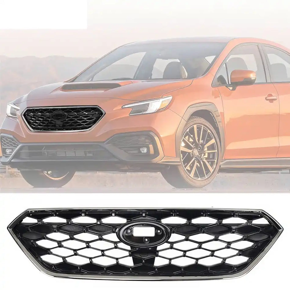 2022-2025 Subaru WRX JDM1 Style Gloss Black Chrome Frame Front Grille Gloss Black W/Chrome Frame