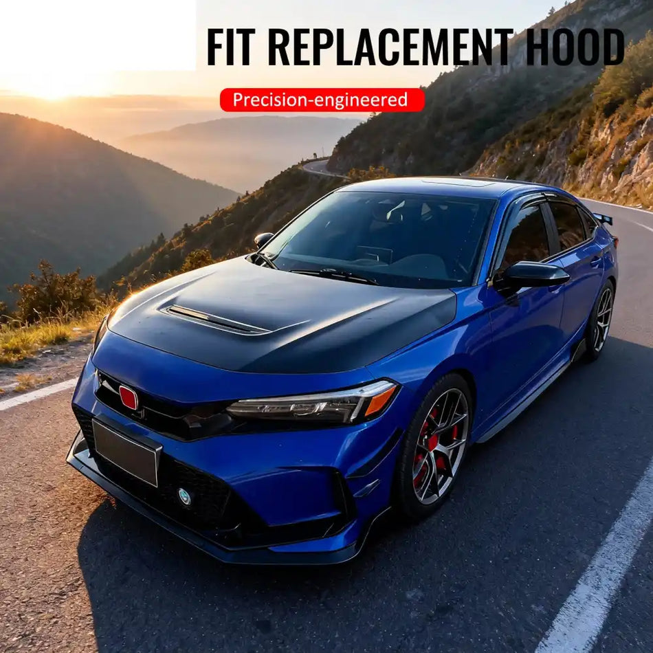 2022-2026 Honda Civic Type R Style Front Hood Vented Bonnet Iron