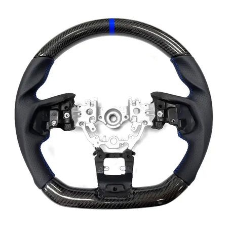 2022-2026 Subaru WRX Steering Wheel CF Leather Carbon Fiber with Blue Ring & Perforated Leather / Carbon Fiber &