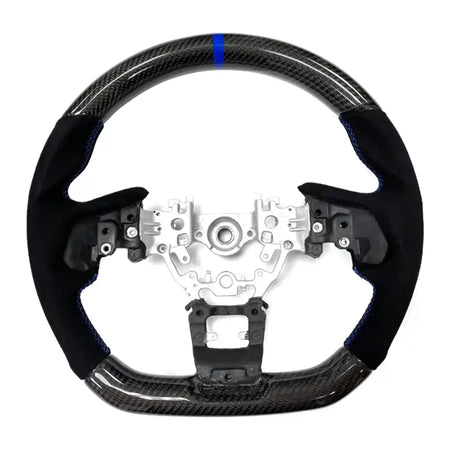 2022-2026 Subaru WRX Steering Wheel CF Leather Carbon Fiber with Blue Ring & Synthetic Suede & Indicator / Carbon Fiber