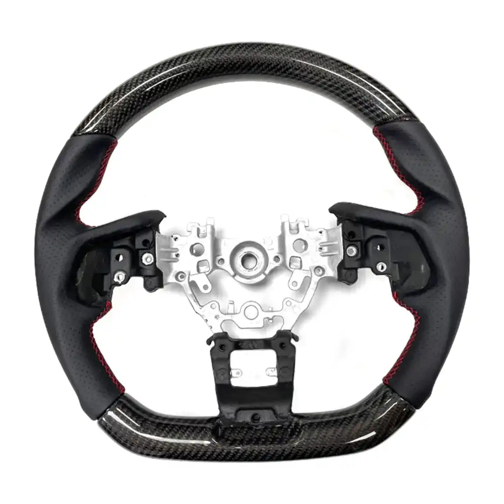 2022-2026 Subaru WRX Steering Wheel CF Leather Carbon Fiber with Red Ring & Perforated Leather / Carbon Fiber &