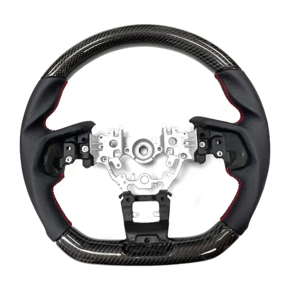 2022-2026 Subaru WRX Steering Wheel CF Leather Carbon Fiber with Red Ring & Perforated Leather / Carbon Fiber &