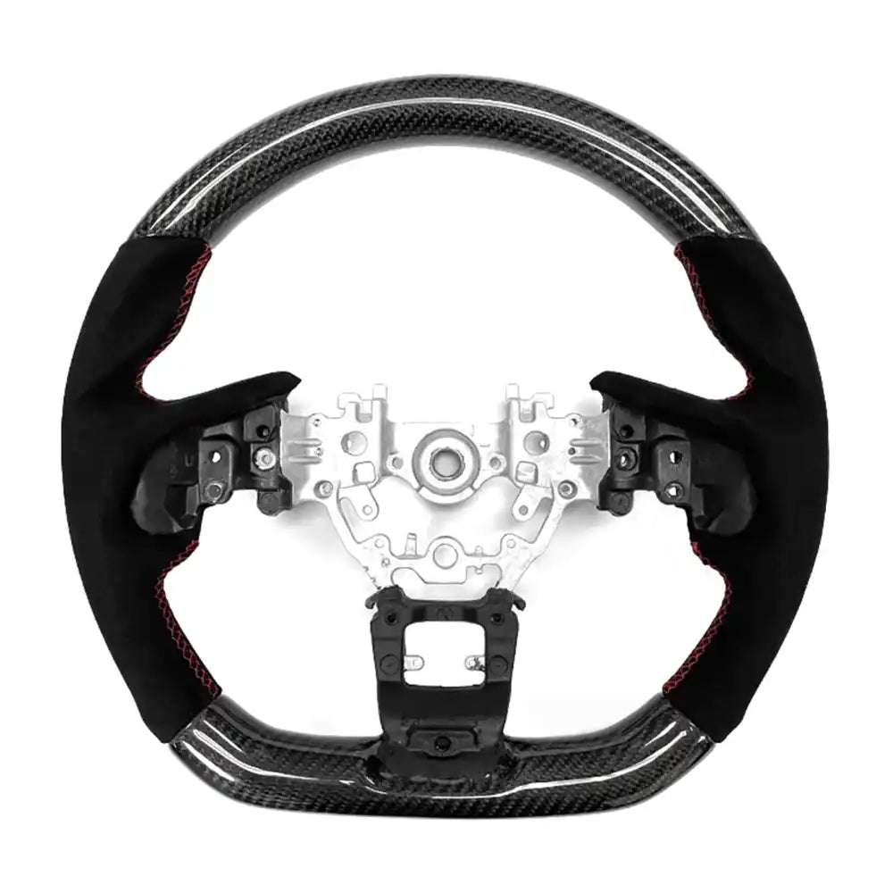 2022-2026 Subaru WRX Steering Wheel CF Leather Carbon Fiber with Red Ring & Synthetic Suede / Carbon Fiber