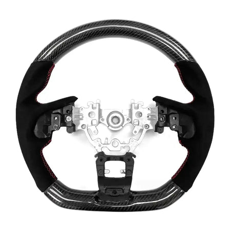 2022-2026 Subaru WRX Steering Wheel CF Leather Carbon Fiber with Red Ring & Synthetic Suede / Carbon Fiber