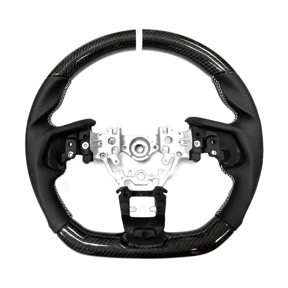 2022-2026 Subaru WRX Steering Wheel CF Leather Carbon Fiber with White Ring & Perforated Leather / Carbon Fiber &