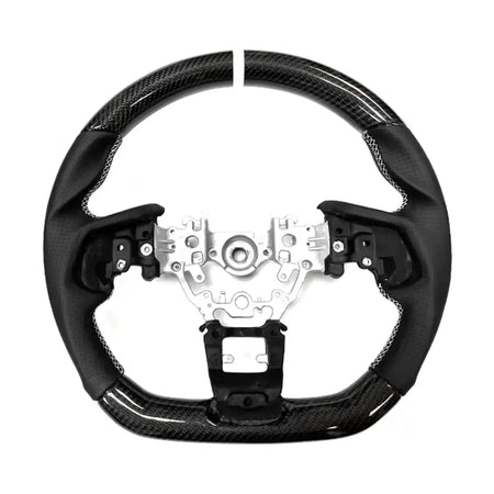 2022-2026 Subaru WRX Steering Wheel CF Leather Carbon Fiber with White Ring & Perforated Leather / Carbon Fiber &