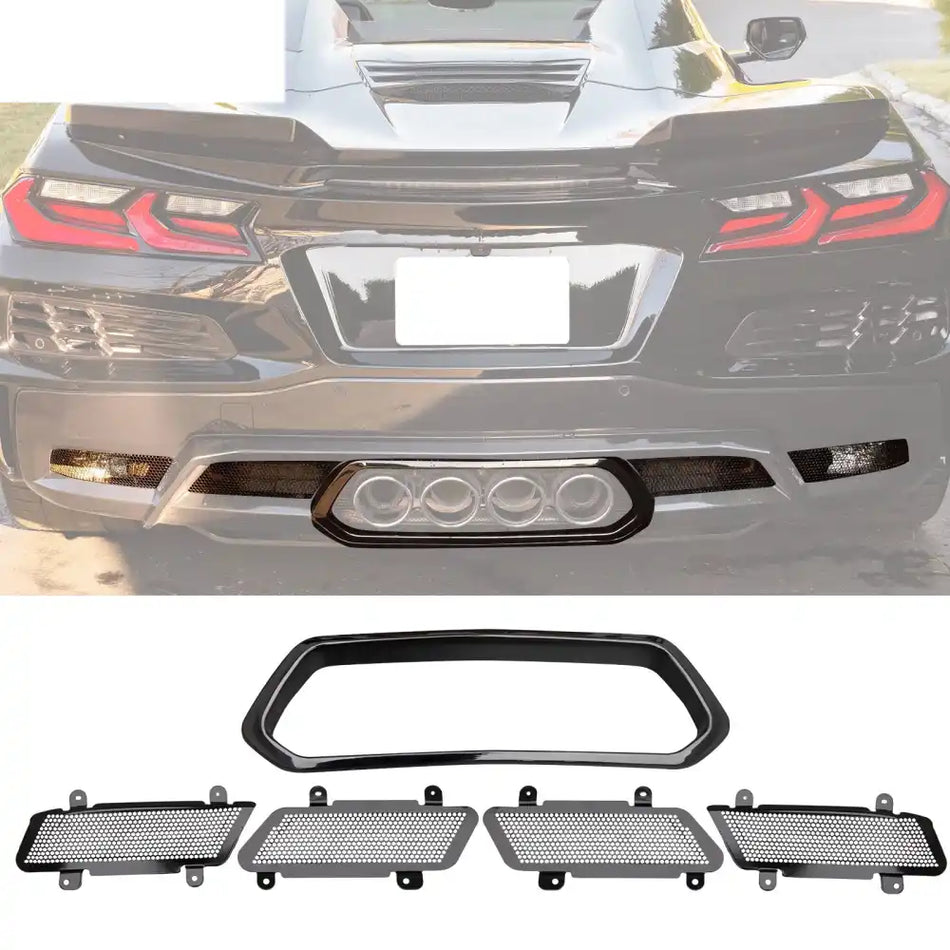 2023-2025 Chevy Corvette C8 OE Style Rear Grilles Exhaust Bezel Iron