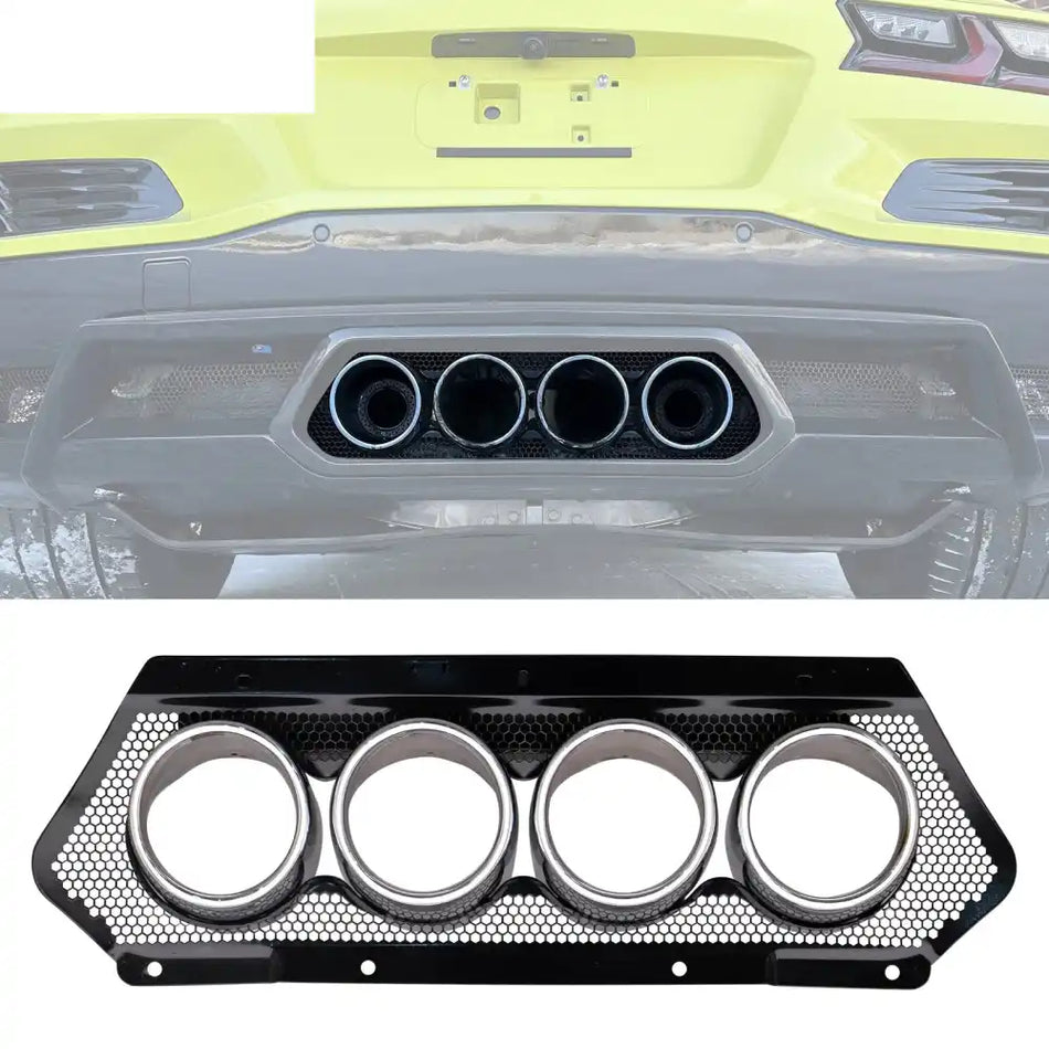 2023-2025 Chevy Corvette C8 OE Style Silver Exhaust Tips Grilles Iron