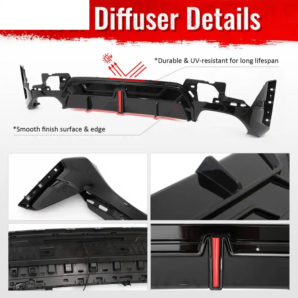 2023-2026 BMW G20 LCI 3-Series 320/330 with M Sport Bumper & M340i/M340i xDrive IKON Style Gloss Black Rear Bumper Lip