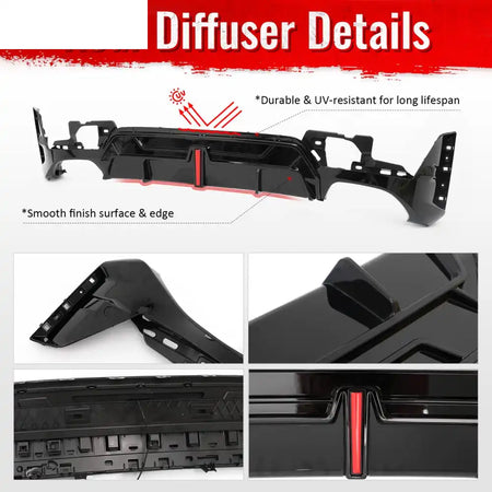 2023-2026 BMW G20 LCI 3-Series 320/330 with M Sport Bumper & M340i/M340i xDrive IKON Style Gloss Black Rear Bumper Lip