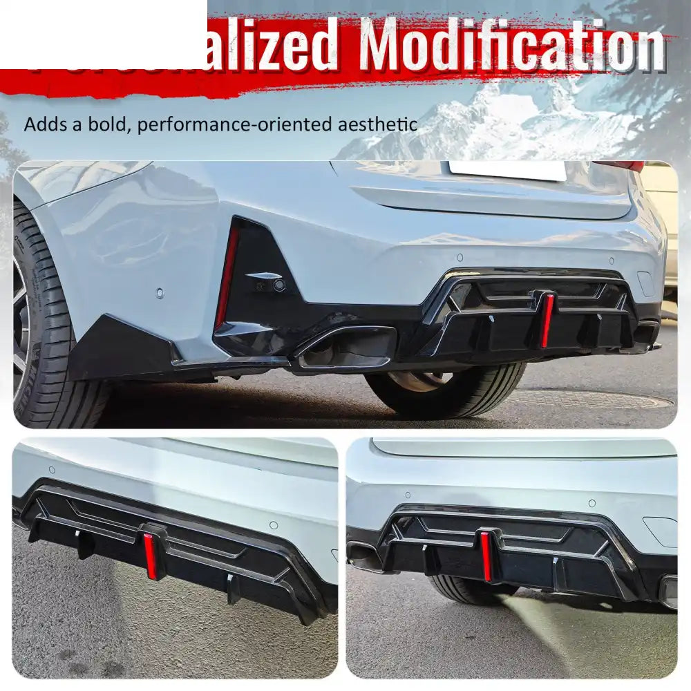2023-2026 BMW G20 LCI 3-Series 320/330 with M Sport Bumper & M340i/M340i xDrive IKON Style Gloss Black Rear Bumper Lip