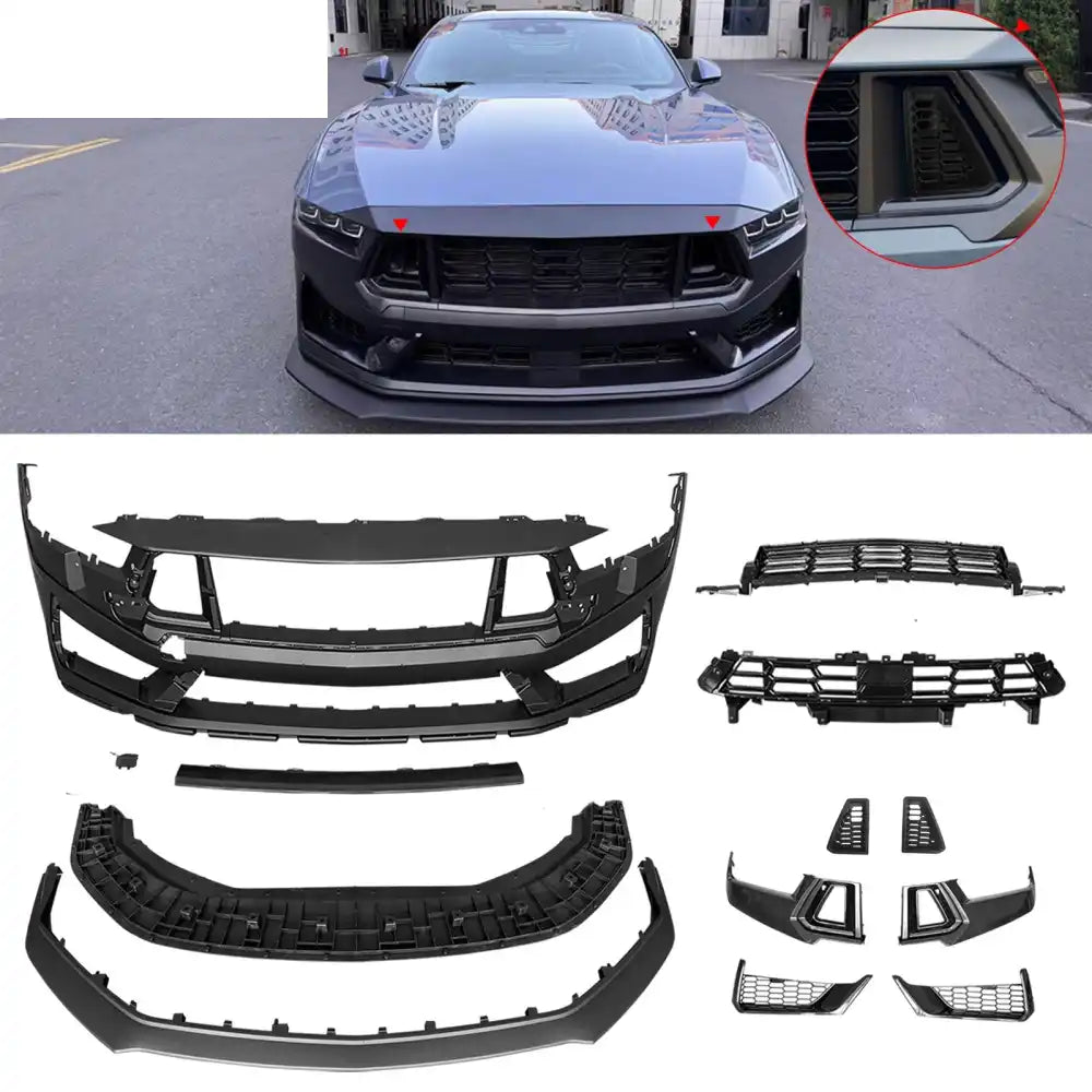 2024-2026 Ford Mustang Dark Horse Front Bumper Conversion W/ Grille PP