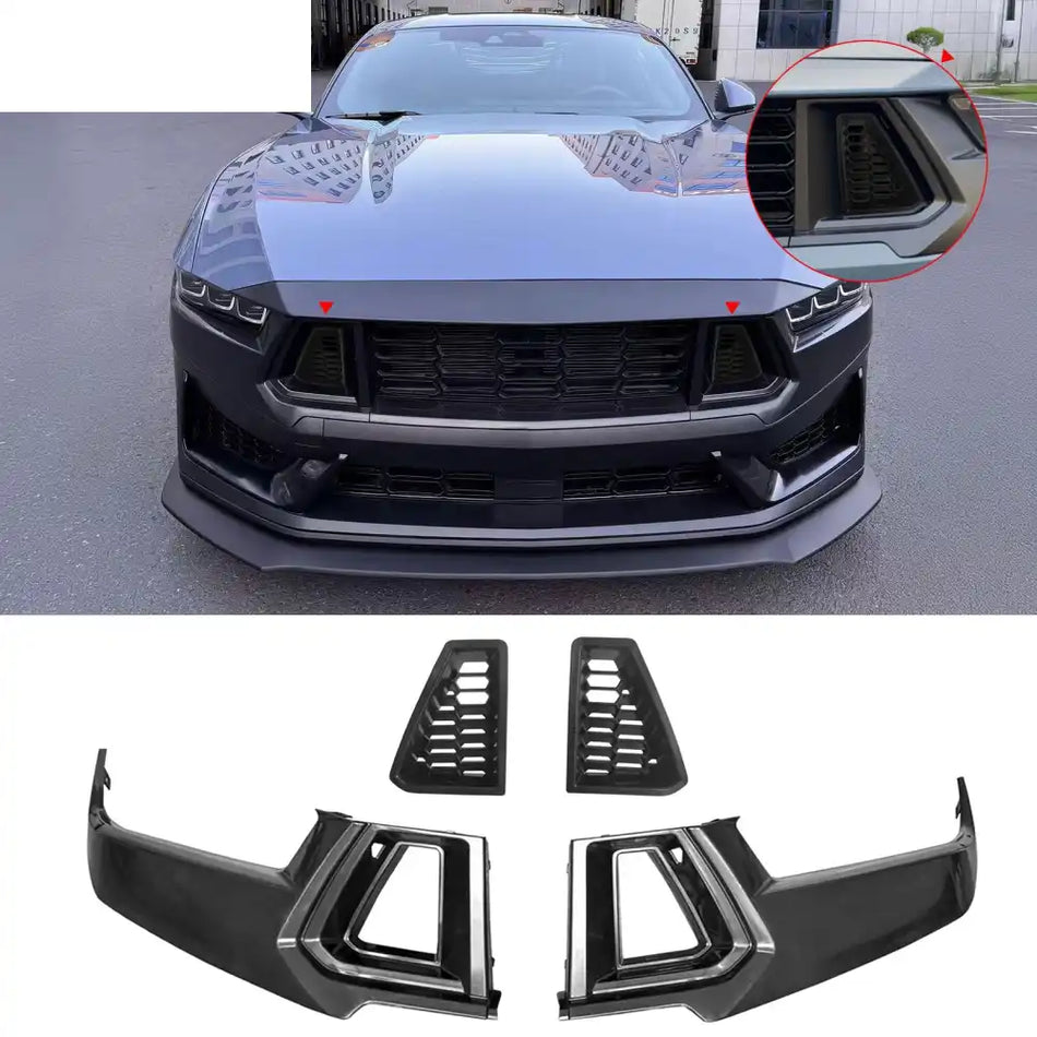 2024-2026 Ford Mustang Dark Horse Front Bumper Upper Grille Covers ABS