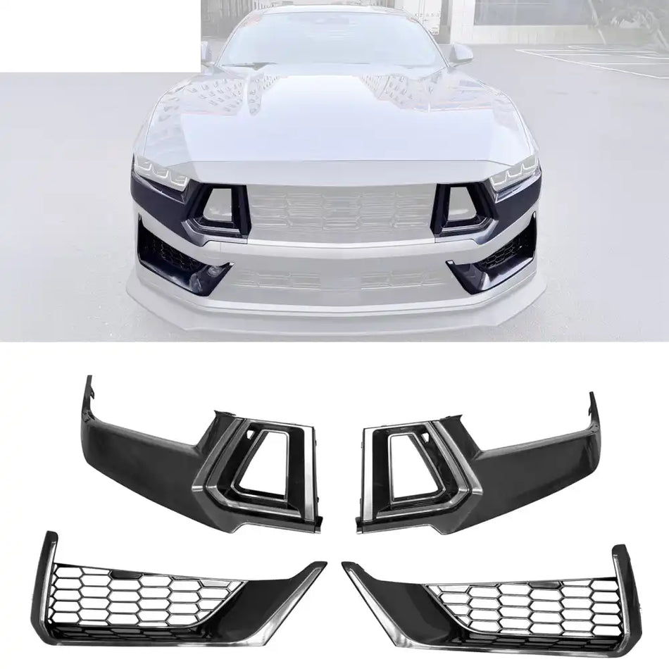 2024-2026 Ford Mustang Dark Horse Front Bumper Upper Lower Grilles ABS