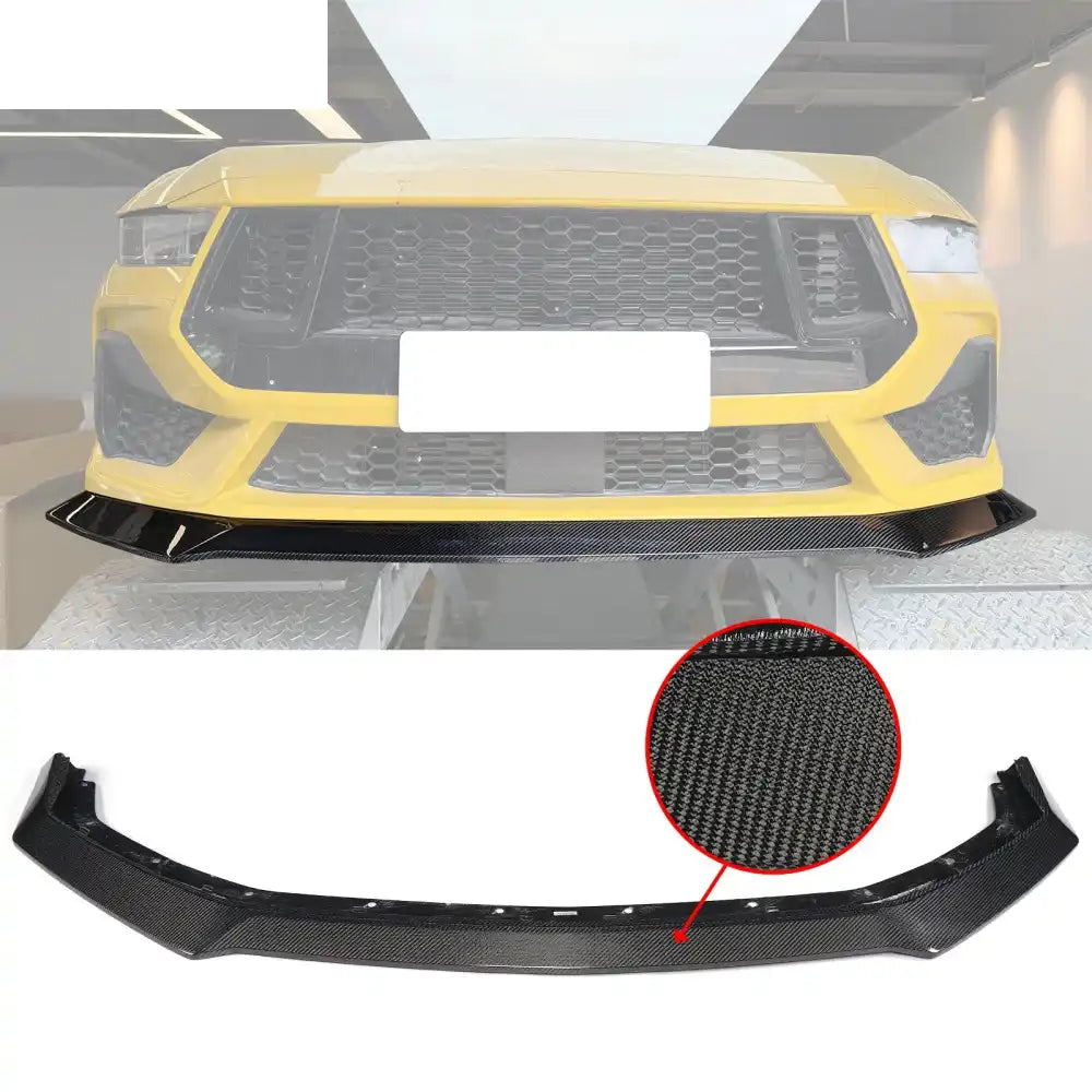 2024-2026 Ford Mustang Ecoboost& GT Carbon Fiber Ikon Front Bumper Lip