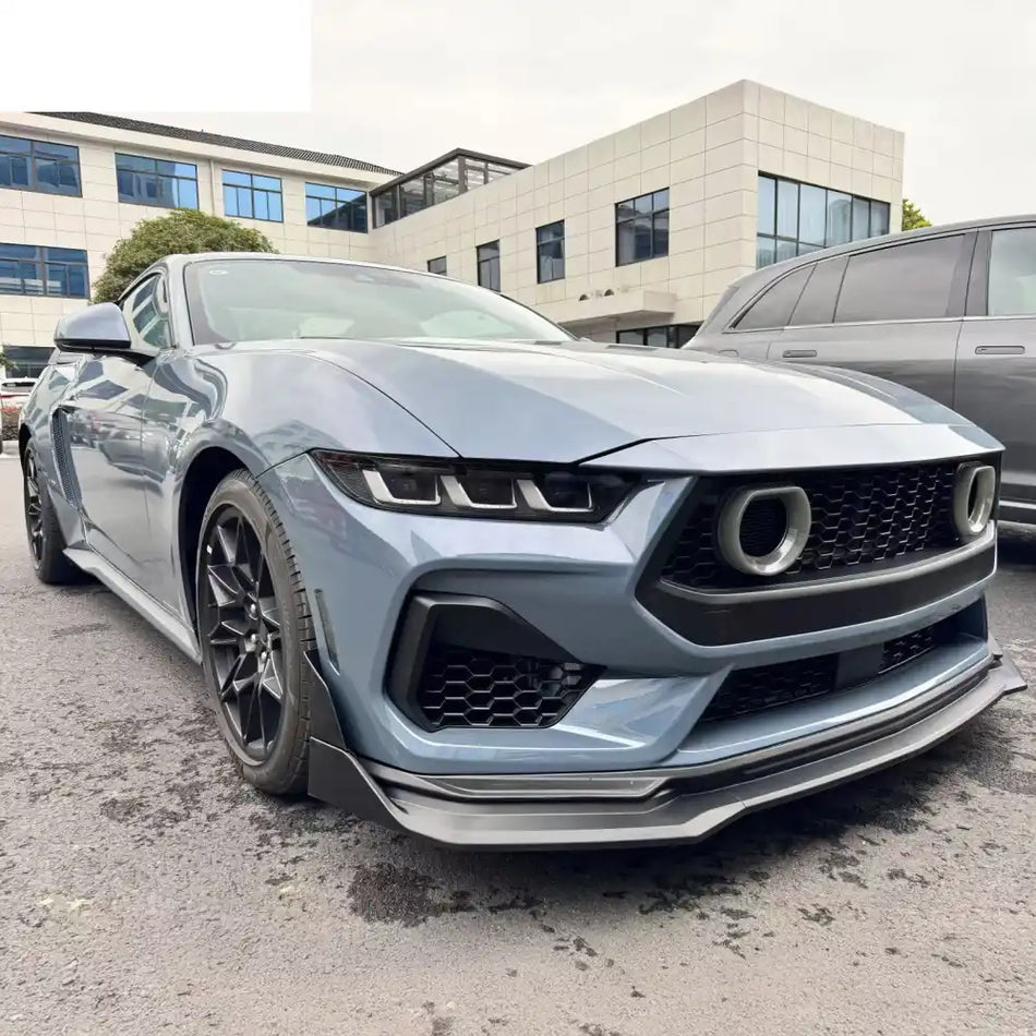 2024-2026 Ford Mustang Front Upper LED Grille Gloss Black ABS V1 Style