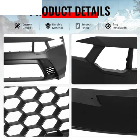 2024-2026 Ford Mustang GTD Style Front Bumper Cover w/ Gloss Black Lip