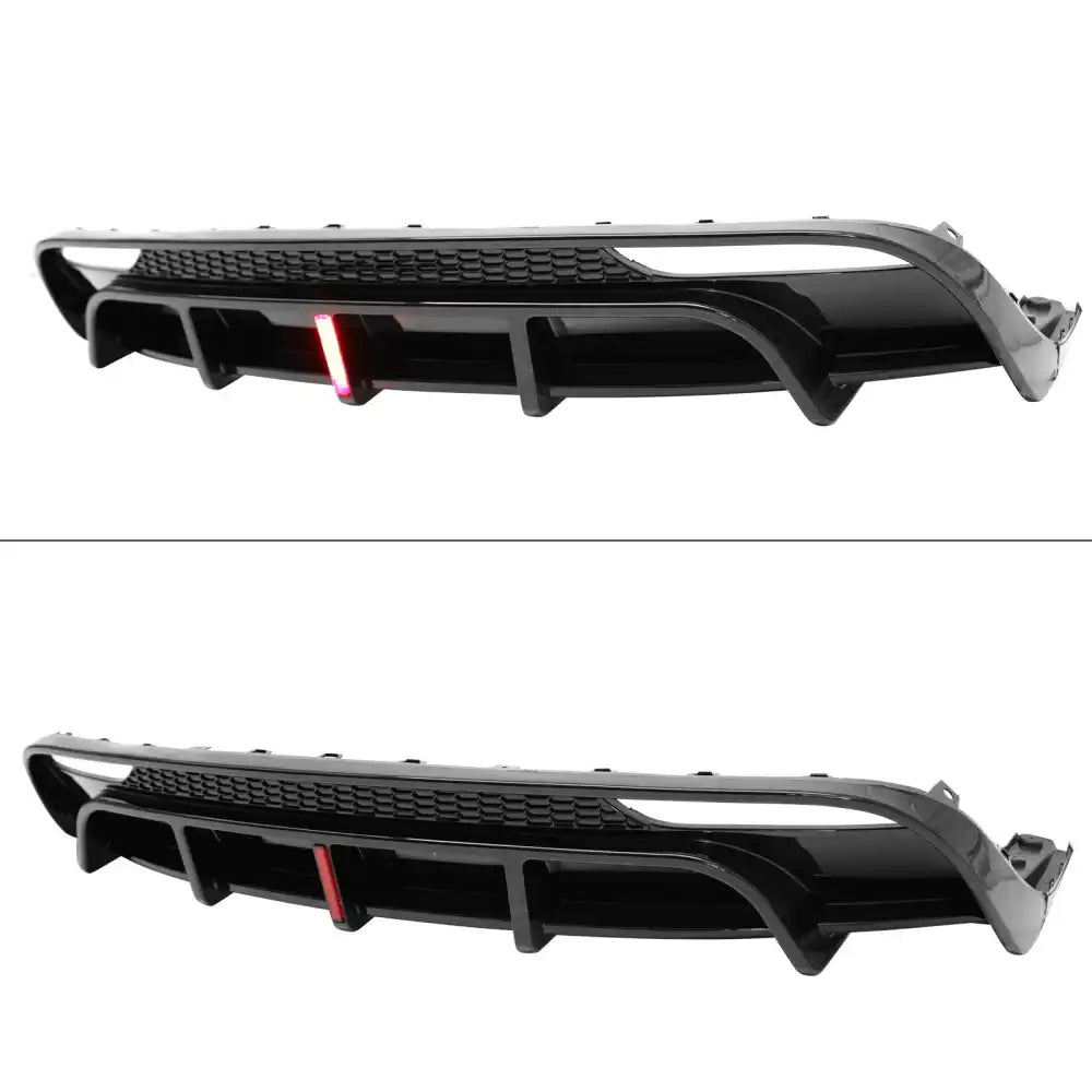 2024-2026 Tesla Model 3 5PCS Rear Bumper Lip Diffuser W/LED Light Lower Valance Exterior Auto Parts Painted Gloss Black