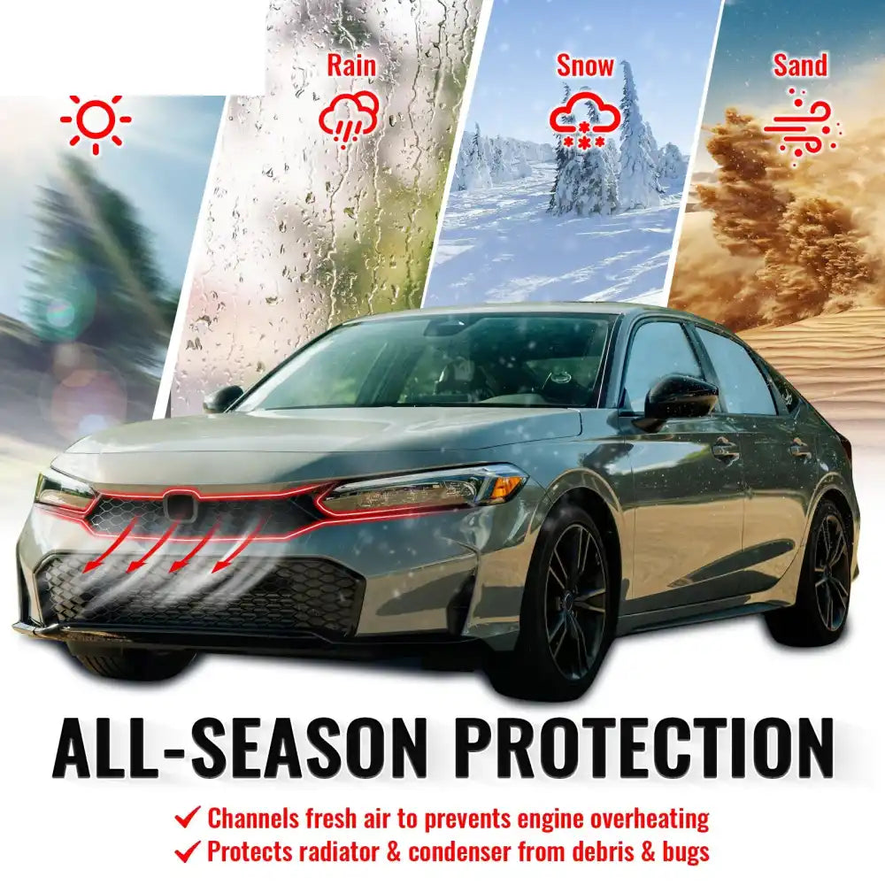 2025-2026 Honda Civic Gloss Black Type R Front Bumper Upper Grille ABS Gloss Black