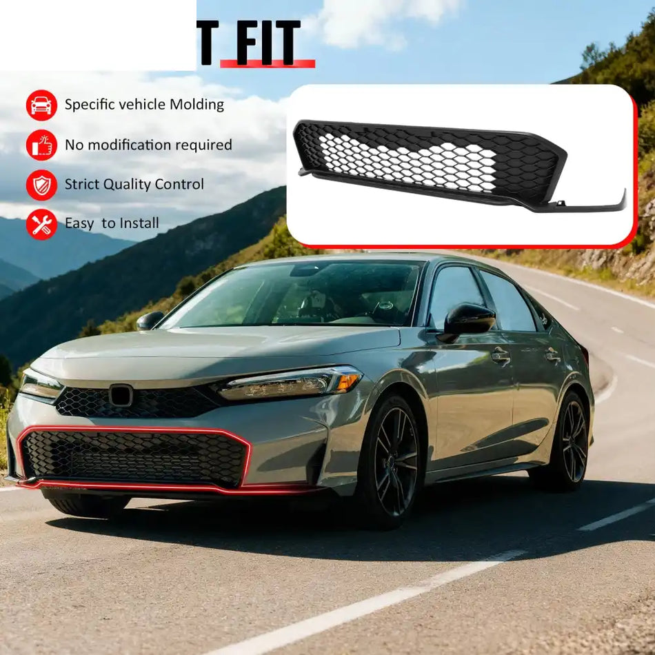 2025-2026 Honda Civic Matte Black Type R Front Bumper Lower Grille ABS Matte Black
