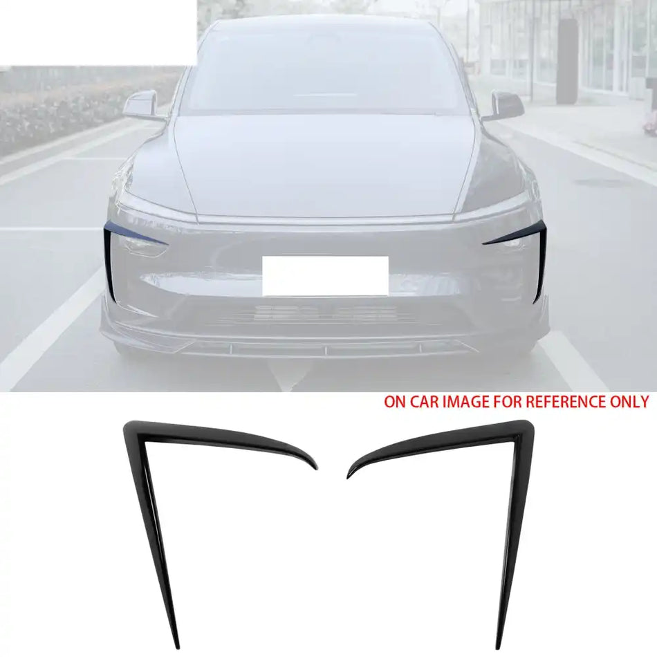 2025-2026 Tesla Model Y Juniper Fog Light Eyelid Trim Gloss Black Frame
